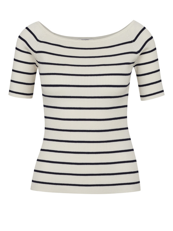 Orsay Cremefarbenes Damen-T-Shirt mit Dreiviertel-Ärmeln ORSAY