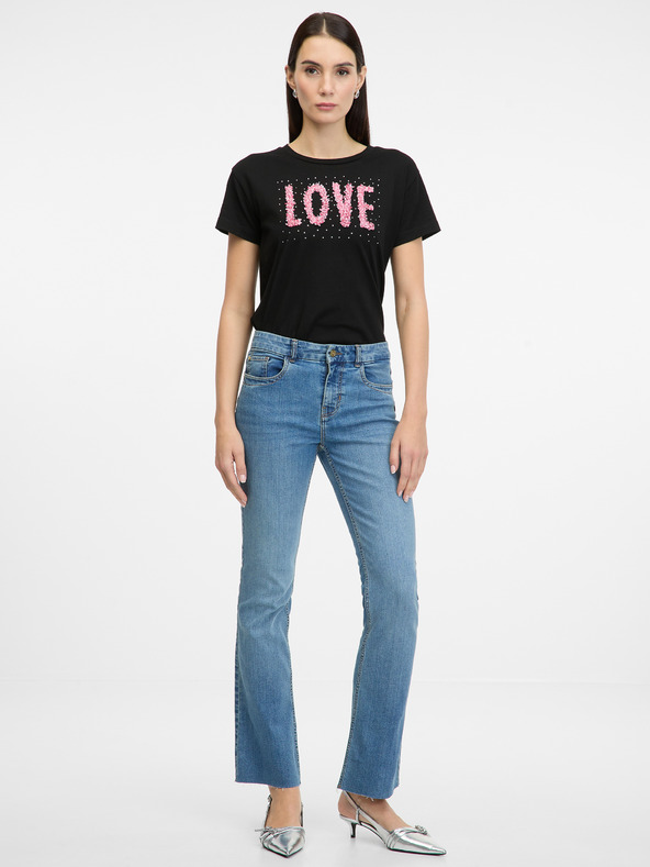 Orsay Schwarzes Damen-Kurzarmshirt ORSAY