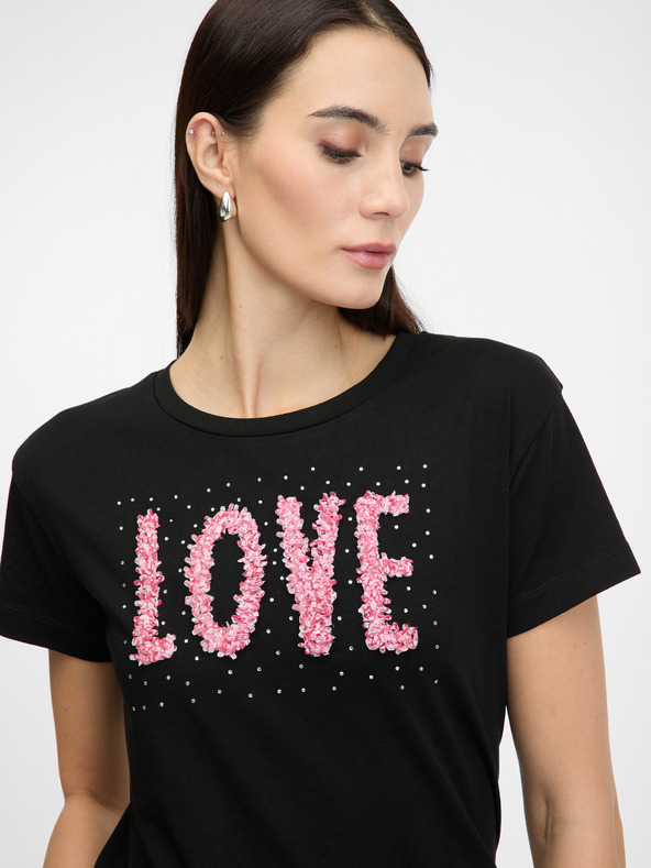 Orsay Schwarzes Damen-Kurzarmshirt ORSAY