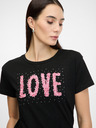 Orsay Schwarzes Damen-T-Shirt mit kurzen Ärmeln ORSAY
