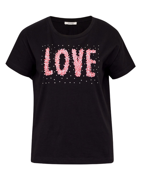 Orsay Schwarzes Damen-Kurzarmshirt ORSAY