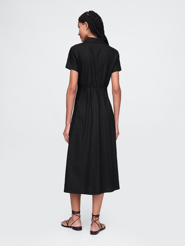 GAP Damen Leinen-Hemdkleid in Maxi-Länge GAP