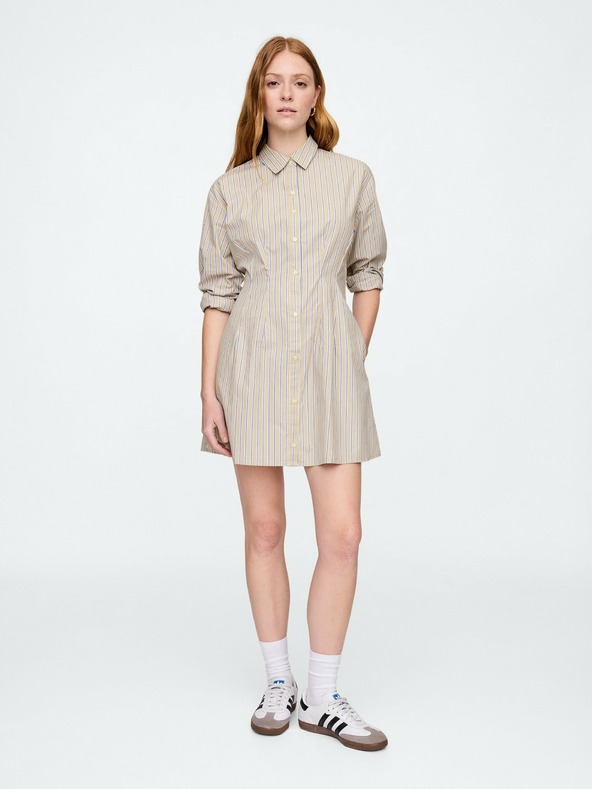 GAP Damen Popeline-Minikleid im Hemdblusenstil GAP