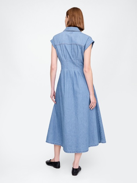 GAP Damen Maxikleid aus Denim im Hemdblusenstil Americana GAP