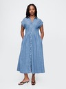 GAP Damen Maxikleid aus Denim im Hemdblusenstil Americana GAP