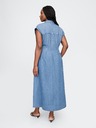 GAP Damen Maxikleid aus Denim im Hemdblusenstil Americana GAP