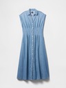 GAP Damen Maxikleid aus Denim im Hemdblusenstil Americana GAP