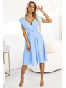 numoco Gerafftes Midikleid mit Bleistiftausschnitt und Gürtel - Numoco