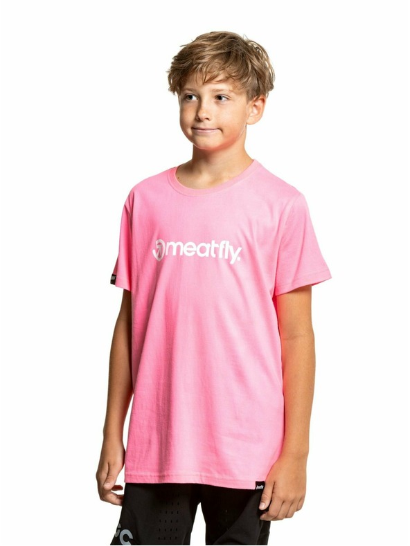 Meatfly Meatfly Kinder T-Shirt Bart Neon Pink | Rosa | Größe 146 | 100% Baumwolle