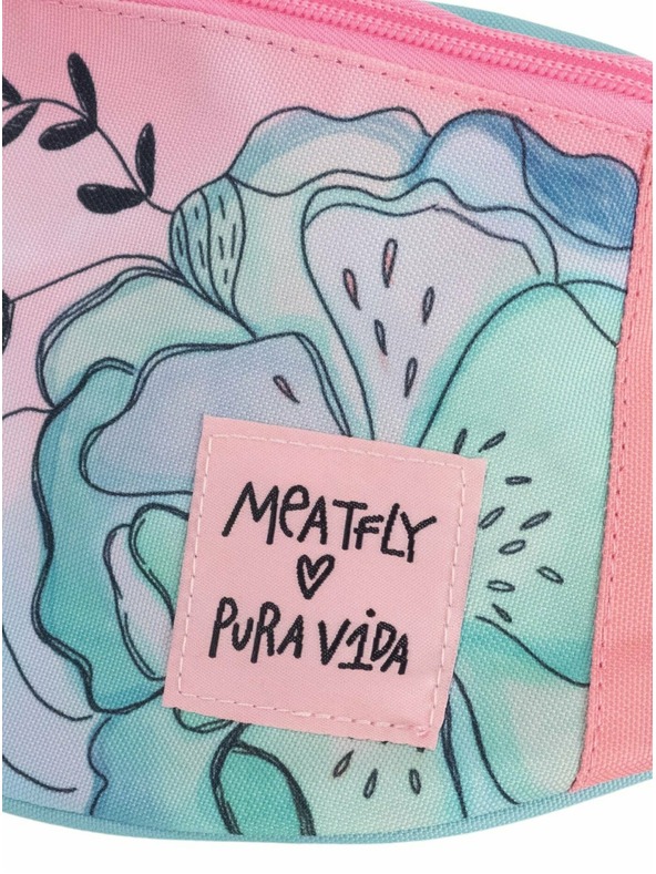 Meatfly Meatfly Gürteltasche X Pura Vida Taya Mint Flowers | Blau | Volumen 2,5 L
