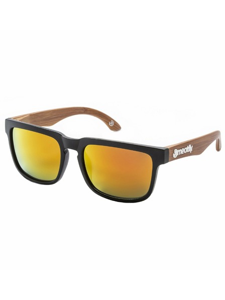 Meatfly Meatfly Sonnenbrille Memphis Black / Wood | Orange | Größe