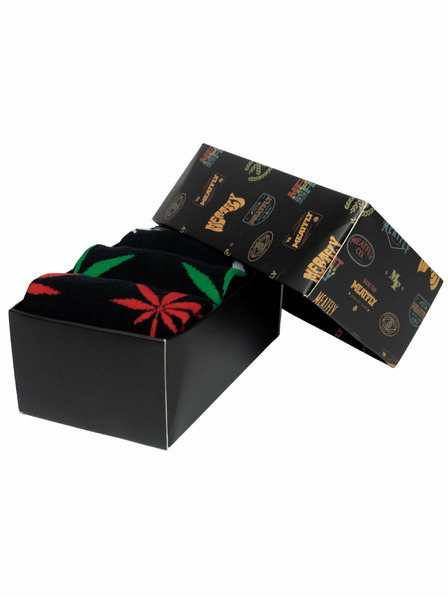 Meatfly Meatfly Herren-Socken Ganja Schwarz Geschenkpack | Mehrfarbig | Größe