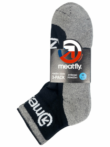 Meatfly Meatfly Socken Middle Triple Pack Grau | Schwarz | Größe