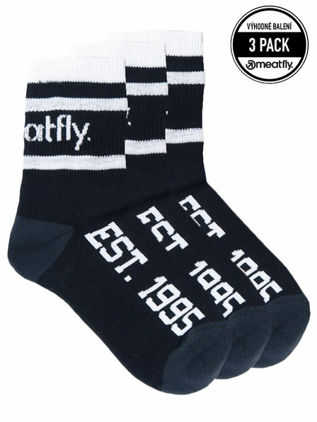 Meatfly Meatfly Socken Long Triple Pack Schwarz | Schwarz | Größe
