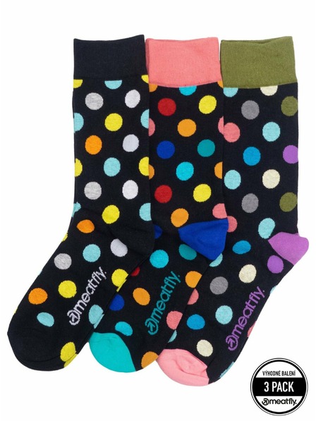 Meatfly Meatfly Socken Lexy Triple Pack Black Dots | Mehrfarbig | Größe