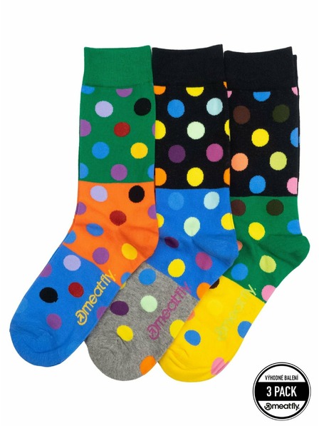 Meatfly Meatfly Socken Lexy Triple Pack Green Dots | Mehrfarbig | Größe