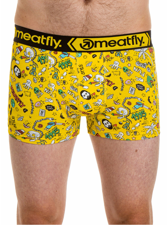 Meatfly Meatfly Herren Boxershorts Balboa Doppelpack Jamm | Gelb | Größe