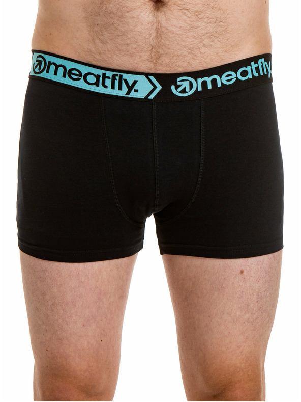 Meatfly Meatfly Herren Boxershorts Balboa Doppelpack Schwarz | Schwarz | Größe