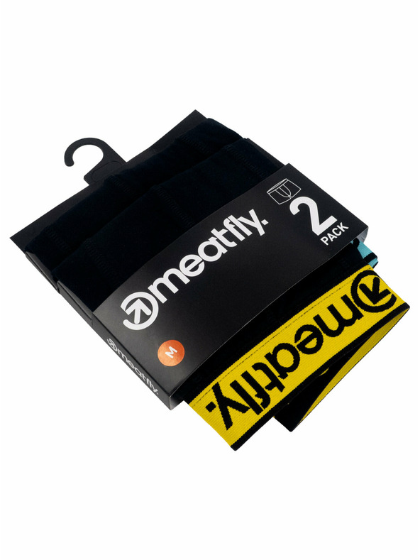 Meatfly Meatfly Herren Boxershorts Balboa Doppelpack Schwarz | Schwarz | Größe