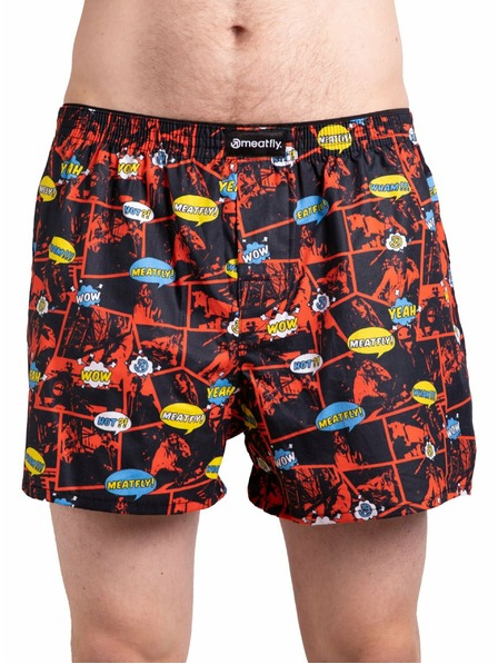 Meatfly Meatfly Herren Boxershorts Agostino Rot/Schwarz Comics | Rot | Größe