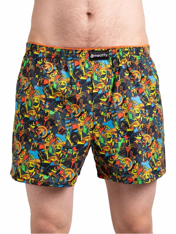Meatfly Meatfly Herren Boxershorts Agostino Partyboi/Cityboi | Mehrfarbig | Größe