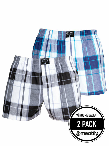 Meatfly Meatfly Herren Boxershorts Doug Schwarz / Blau | Schwarz | Größe