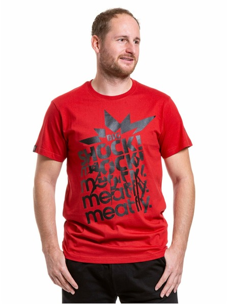 Meatfly Meatfly Herren T-Shirt Big Shock Shattered Dunkelrot | Rot | Größe