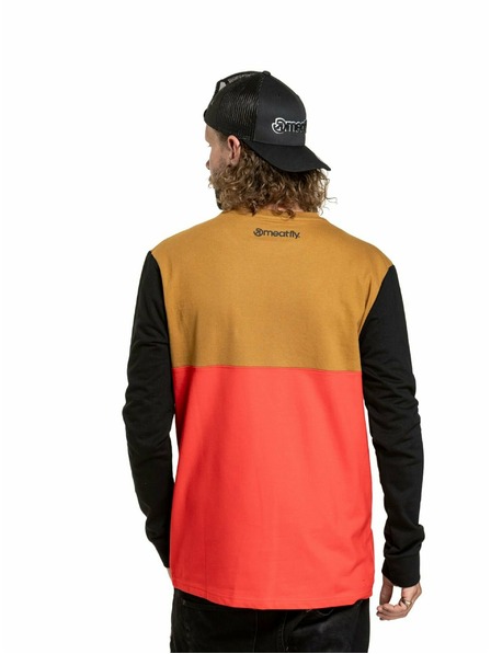 Meatfly Meatfly Herren Langarm-T-Shirt Harvey Gold Braun/Hellrot | Braun | Größe