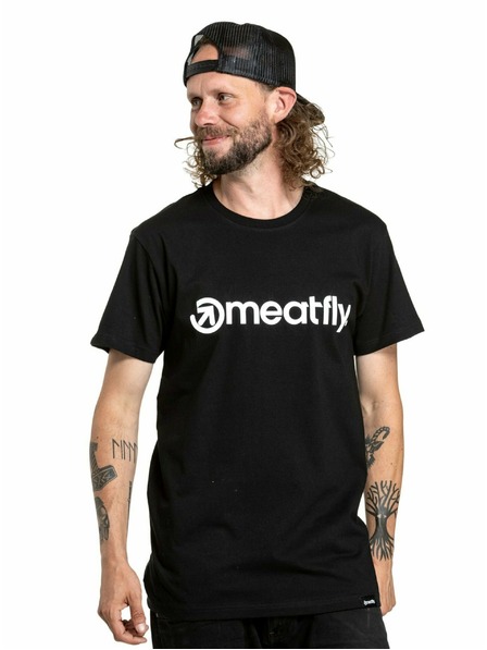 Meatfly Meatfly Herren T-Shirt Joe Schwarz/Weiß | Schwarz | Größe S | 100% Baumwolle