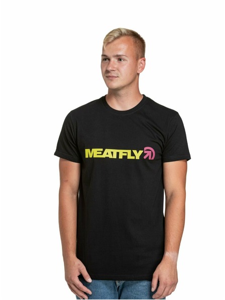 Meatfly Meatfly Herren T-Shirt Logex Lime/Schwarz | Gelb | Größe S | 100% Baumwolle