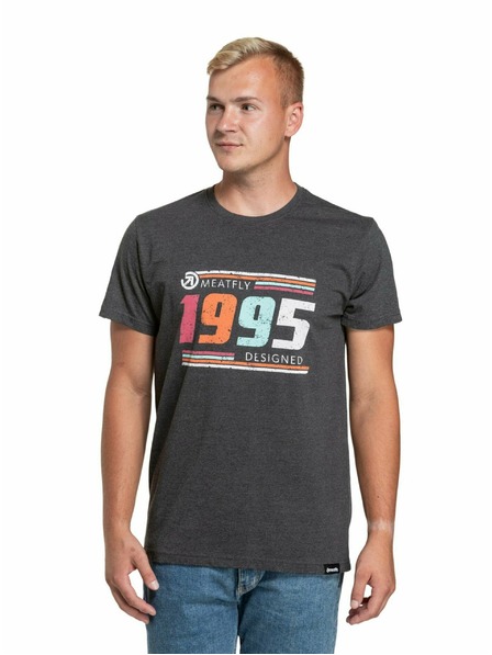 Meatfly Meatfly Herren T-Shirt 1995 Charcoal Heather | Grau | Größe