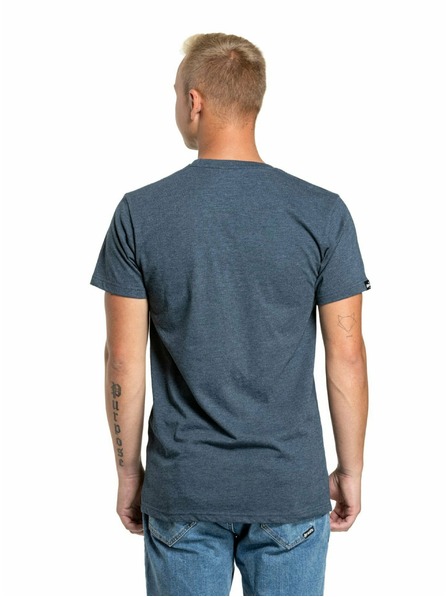Meatfly Meatfly Herren T-Shirt Striped Logo Navy Meliert | Blau | Größe