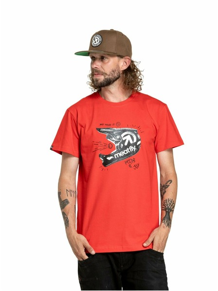 Meatfly Meatfly Herren T-Shirt Fullface Bright Red | Rot | Größe
