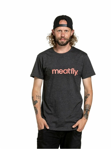 Meatfly Meatfly Herren T-Shirt Joe Rot/Charcoal Meliert | Rot | Größe
