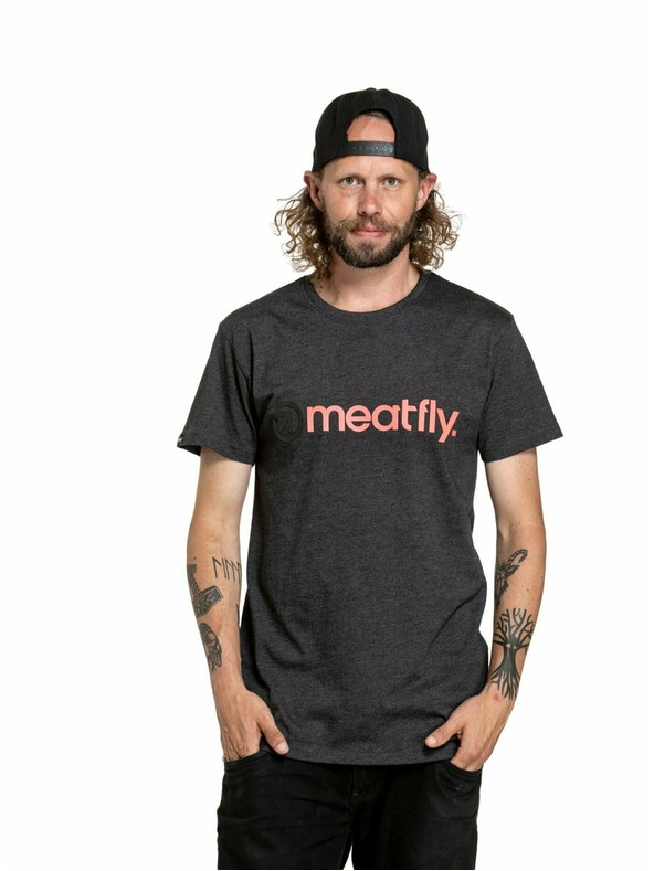 Meatfly Meatfly Herren T-Shirt Joe Rot/Charcoal Meliert | Rot | Größe