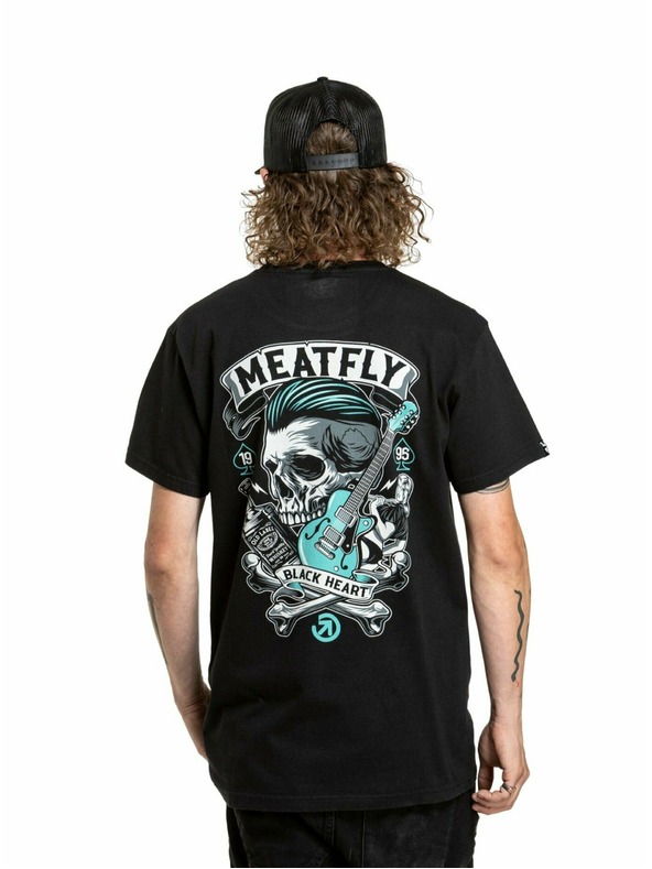 Meatfly Meatfly Herren T-Shirt Whiskey Boy Schwarz | Schwarz | Größe