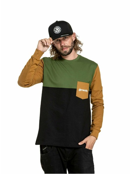 Meatfly Meatfly Herren Langarm-T-Shirt Harvey Olive/Gold Braun | Braun | Größe