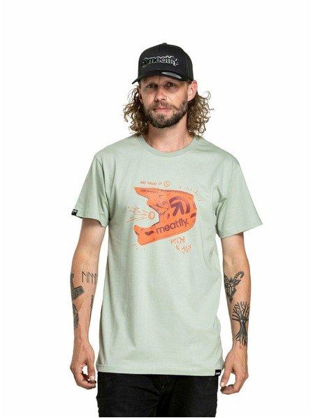 Meatfly Meatfly Herren T-Shirt Fullface Moosgrün | Grün | Größe