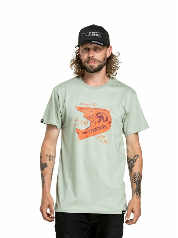 Meatfly Meatfly Herren T-Shirt Fullface Moosgrün | Grün | Größe