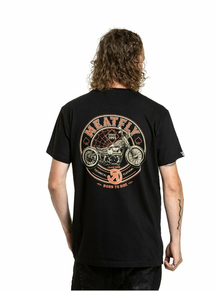 Meatfly Meatfly Herren T-Shirt Born To Ride Black | Schwarz | Größe
