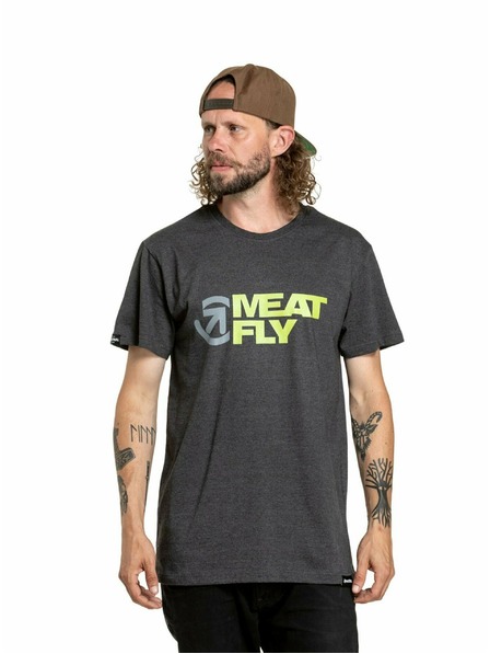 Meatfly Meatfly Herren T-Shirt Revital Lime/Charcoal Meliert | Gelb | Größe