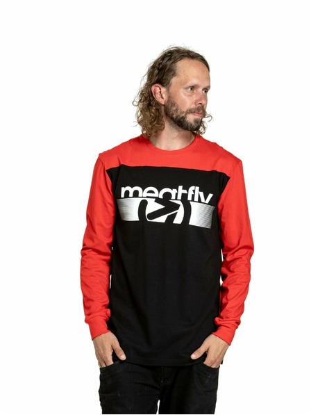 Meatfly Meatfly Herren Langarm T-Shirt Judgement Bright Red/White Arrow | Rot | Größe
