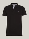 Tommy Jeans Herren schwarzes Poloshirt Tommy Jeans Pure Organic Slim Fit Polo BDS Black