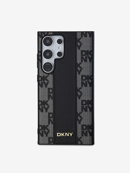 DKNY DKNY PU Leder Karomuster Magsafe Rückseite Hülle für Samsung Galaxy S24 Ultra Schwarz