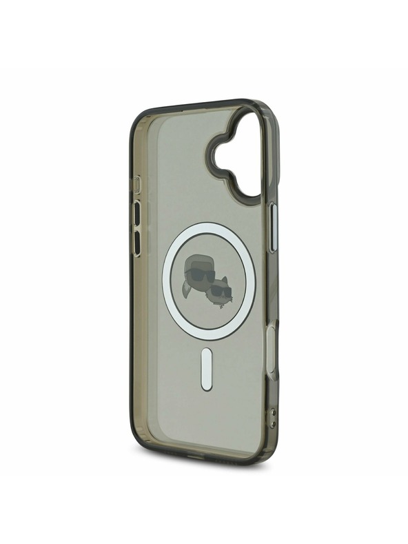 Karl Lagerfeld Karl Lagerfeld IML K&CH Heads Metall Rahmen MagSafe Rückseite Hülle für iPhone 16 Schwarz