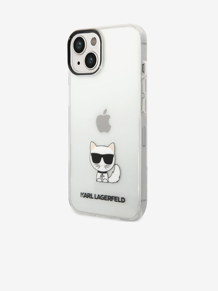 Karl Lagerfeld Karl Lagerfeld Choupette Logo Rückseite Hülle für iPhone 14 Plus Transparent