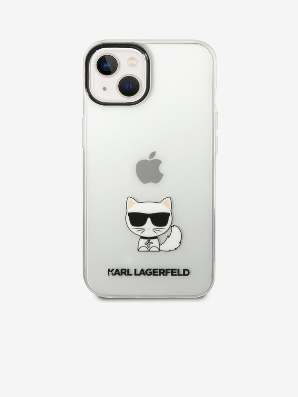 Karl Lagerfeld Karl Lagerfeld Choupette Logo Rückseite Hülle für iPhone 14 Plus Transparent