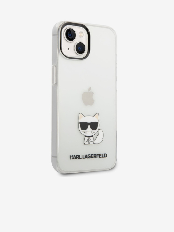 Karl Lagerfeld Karl Lagerfeld Choupette Logo Rückseite Hülle für iPhone 14 Plus Transparent