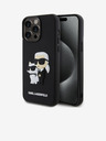 Karl Lagerfeld Karl Lagerfeld 3D Gummi Karl and Choupette Rückseite Hülle für iPhone 14 Pro Max Schwarz