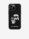 Karl Lagerfeld Karl Lagerfeld 3D Gummi Karl and Choupette Rückseite Hülle für iPhone 14 Pro Max Schwarz